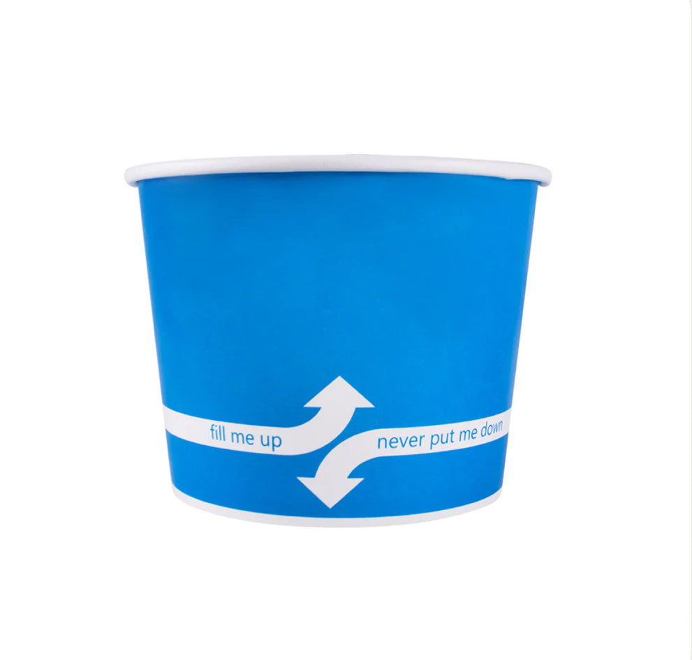 16 oz Double Poly Paper Food Container, Blue, 112mm - 1000 Pcs