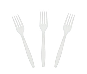 Fork,  Heavy Weight, White, PS, L: 17.9 CM, W: 5.05 G - 1000