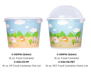 16 oz Double Poly Paper Food Container, Safari, 112mm - 1000 Pcs