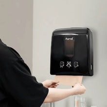 Load image into Gallery viewer, Auto-Cut Roll Towel Dispenser, Black - 1 unit
