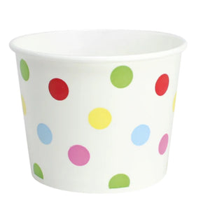 16 oz Double Poly Paper Food Container, Dots, 112mm - 1000 Pcs