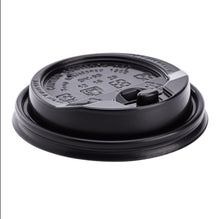 Load image into Gallery viewer, Lid Dome Sipper with enclosure, for Hot Cup (90mm), Black, Fits 10-24oz, 1000 Pcs
