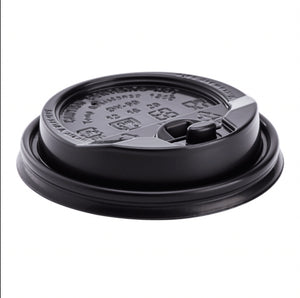 Lid Dome Sipper with enclosure, for Hot Cup (90mm), Black, Fits 10-24oz, 1000 Pcs