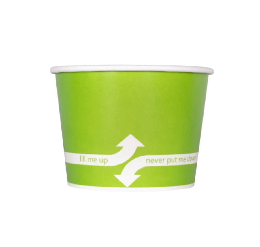 16 oz Double Poly Paper Food Container, Green, 112mm - 1000 Pcs