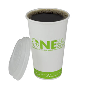 Eco Paper Hot Cup, Lined with PLA, 90mm, 16oz, Earth Print, 1000 Pcs