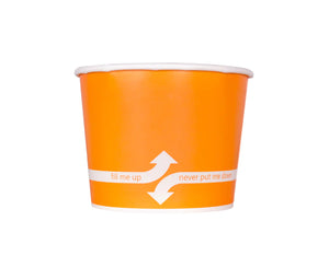 16 oz Double Poly Paper Food Container, Orange, 112mm - 1000 Pcs