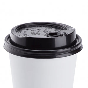 Lid Dome Sipper with enclosure, for Hot Cup (90mm), Black, Fits 10-24oz, 1000 Pcs